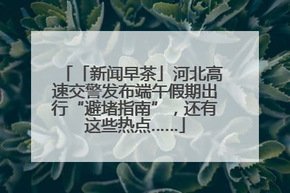 「新闻早茶」河北高速交警发布端午假期出行“避堵指南”，还有这些热点……