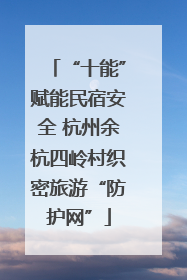 “十能”赋能民宿安全 杭州余杭四岭村织密旅游“防护网”