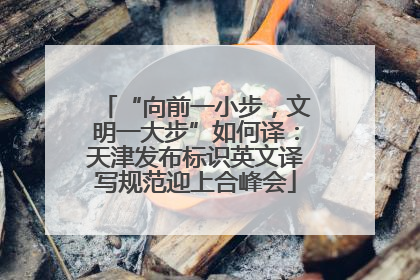 “向前一小步，文明一大步”如何译：天津发布标识英文译写规范迎上合峰会