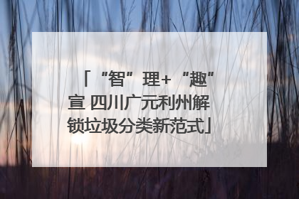 “智”理+“趣”宣 四川广元利州解锁垃圾分类新范式