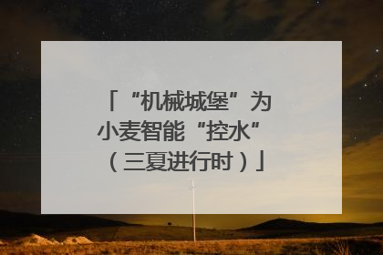 “机械城堡”为小麦智能“控水”（三夏进行时）