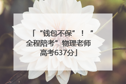 “钱包不保”！“全程陪考”物理老师高考637分