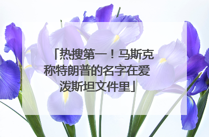 热搜第一！马斯克称特朗普的名字在爱泼斯坦文件里