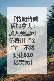 特朗普喊话加拿大：加入美国可免费用“金穹” 不然要花610亿美元