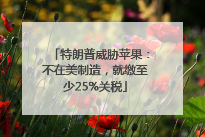 特朗普威胁苹果：不在美制造，就缴至少25%关税