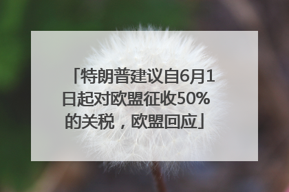 特朗普建议自6月1日起对欧盟征收50%的关税，欧盟回应