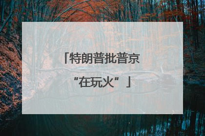 特朗普批普京“在玩火”