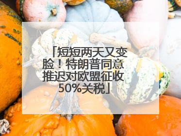 短短两天又变脸！特朗普同意推迟对欧盟征收50%关税