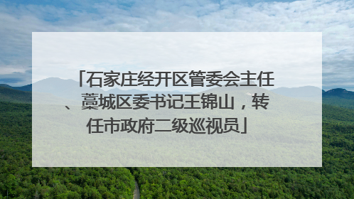 石家庄经开区管委会主任、藁城区委书记王锦山，转任市政府二级巡视员
