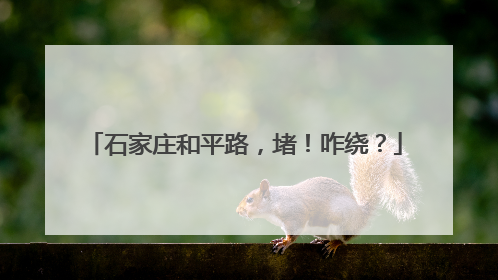 石家庄和平路，堵！咋绕？