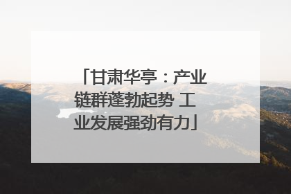 甘肃华亭：产业链群蓬勃起势 工业发展强劲有力