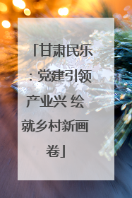 甘肃民乐：党建引领产业兴 绘就乡村新画卷