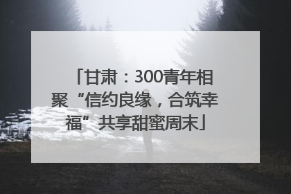 甘肃：300青年相聚“信约良缘，合筑幸福”共享甜蜜周末