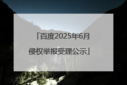 百度2025年6月侵权举报受理公示