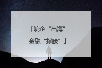 皖企“出海” 金融“撑腰”