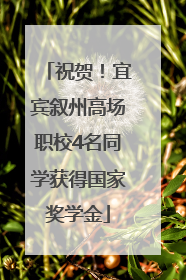 祝贺！宜宾叙州高场职校4名同学获得国家奖学金