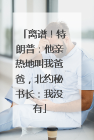 离谱！特朗普：他亲热地叫我爸爸，北约秘书长：我没有