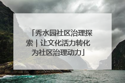 秀水园社区治理探索｜让文化活力转化为社区治理动力