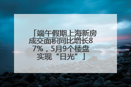 端午假期上海新房成交面积同比增长87%，5月9个楼盘实现“日光”