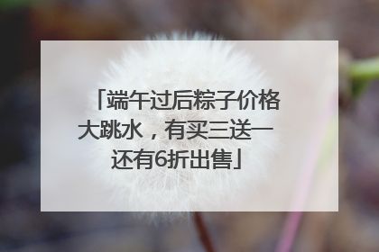 端午过后粽子价格大跳水，有买三送一还有6折出售