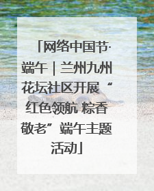 网络中国节·端午｜兰州九州花坛社区开展“红色领航 粽香敬老”端午主题活动