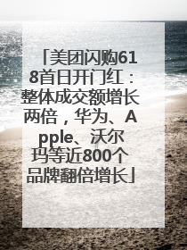 美团闪购618首日开门红：整体成交额增长两倍，华为、Apple、沃尔玛等近800个品牌翻倍增长