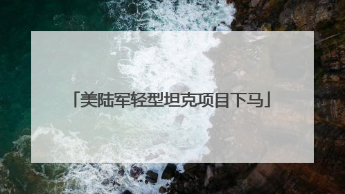 美陆军轻型坦克项目下马