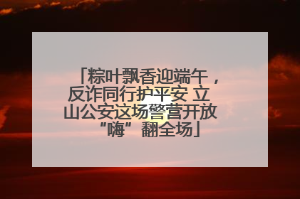 粽叶飘香迎端午，反诈同行护平安 立山公安这场警营开放“嗨”翻全场