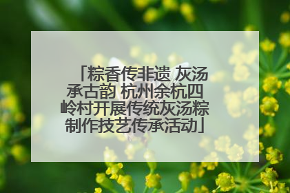 粽香传非遗 灰汤承古韵 杭州余杭四岭村开展传统灰汤粽制作技艺传承活动