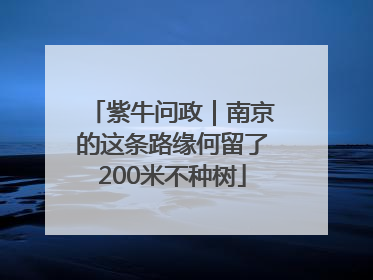 紫牛问政｜南京的这条路缘何留了200米不种树