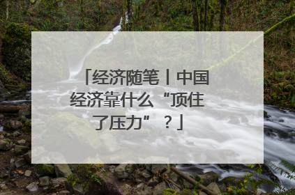 经济随笔丨中国经济靠什么“顶住了压力”？