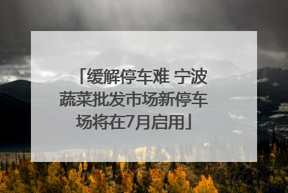 缓解停车难 宁波蔬菜批发市场新停车场将在7月启用