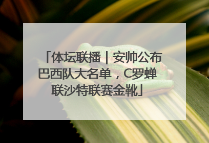 体坛联播｜安帅公布巴西队大名单，C罗蝉联沙特联赛金靴