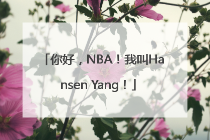 你好，NBA！我叫Hansen Yang！