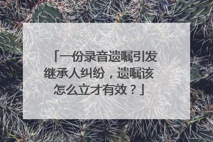 一份录音遗嘱引发继承人纠纷，遗嘱该怎么立才有效？