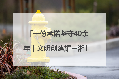 一份承诺坚守40余年｜文明创建耀三湘