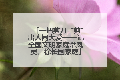 一把剪刀“剪”出人间大爱——记全国文明家庭常凤灵、徐长国家庭