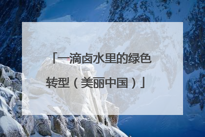 一滴卤水里的绿色转型（美丽中国）