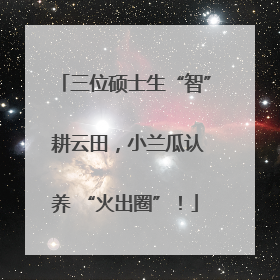 三位硕士生“智” 耕云田，小兰瓜认养 “火出圈”！