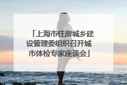 上海市住房城乡建设管理委组织召开城市体检专家座谈会