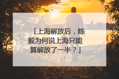 上海解放后，陈毅为何说上海只能算解放了一半？