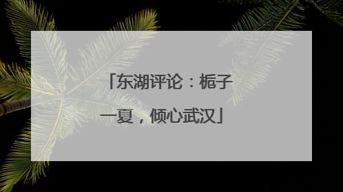 东湖评论：栀子一夏，倾心武汉
