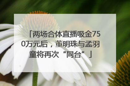两场合体直播吸金750万元后，董明珠与孟羽童将再次“同台”