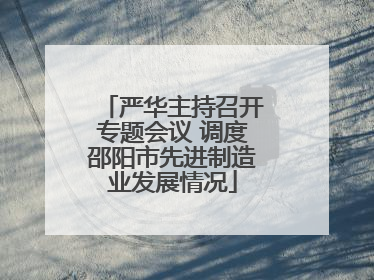 严华主持召开专题会议 调度邵阳市先进制造业发展情况