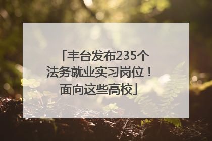 丰台发布235个法务就业实习岗位！面向这些高校