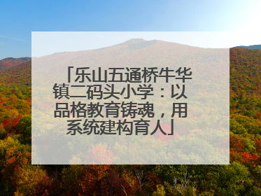 乐山五通桥牛华镇二码头小学：以品格教育铸魂，用系统建构育人