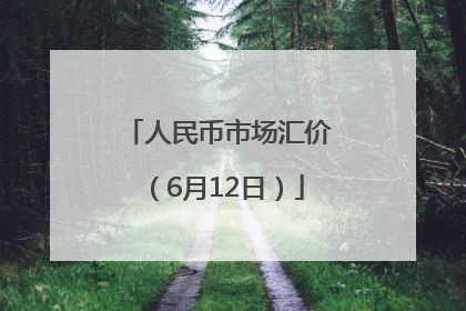 人民币市场汇价（6月12日）