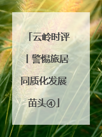 云岭时评丨警惕旅居同质化发展苗头④