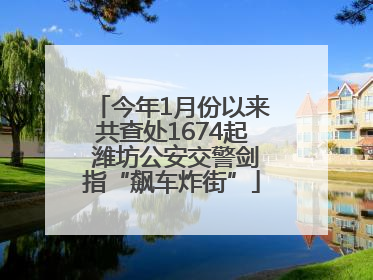 今年1月份以来共查处1674起 潍坊公安交警剑指“飙车炸街”