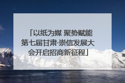以纸为媒 聚势赋能 第七届甘肃·崇信发展大会开启招商新征程